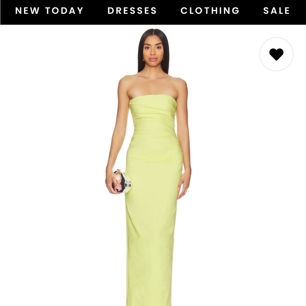Shona Joy Revolve Yellow Strapless Dress